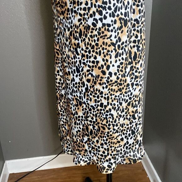 BCBG Paris Women's Slip Dress Leopard Print Cowl Neck - Picture 6 of 16